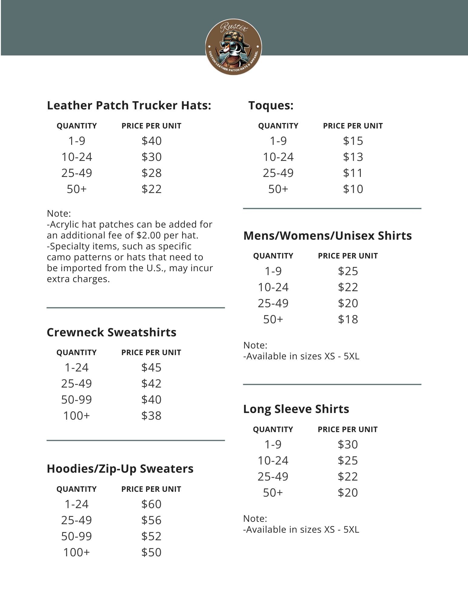 Trucker Hats, Clothing, & Sweaters