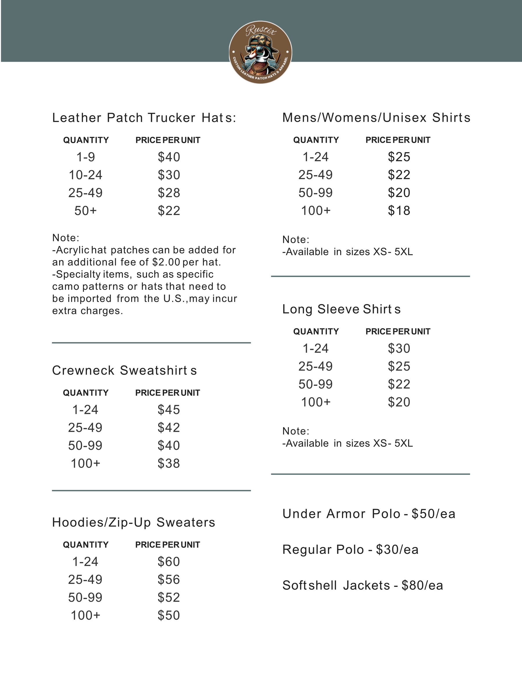 Trucker Hats, Clothing, & Sweaters
