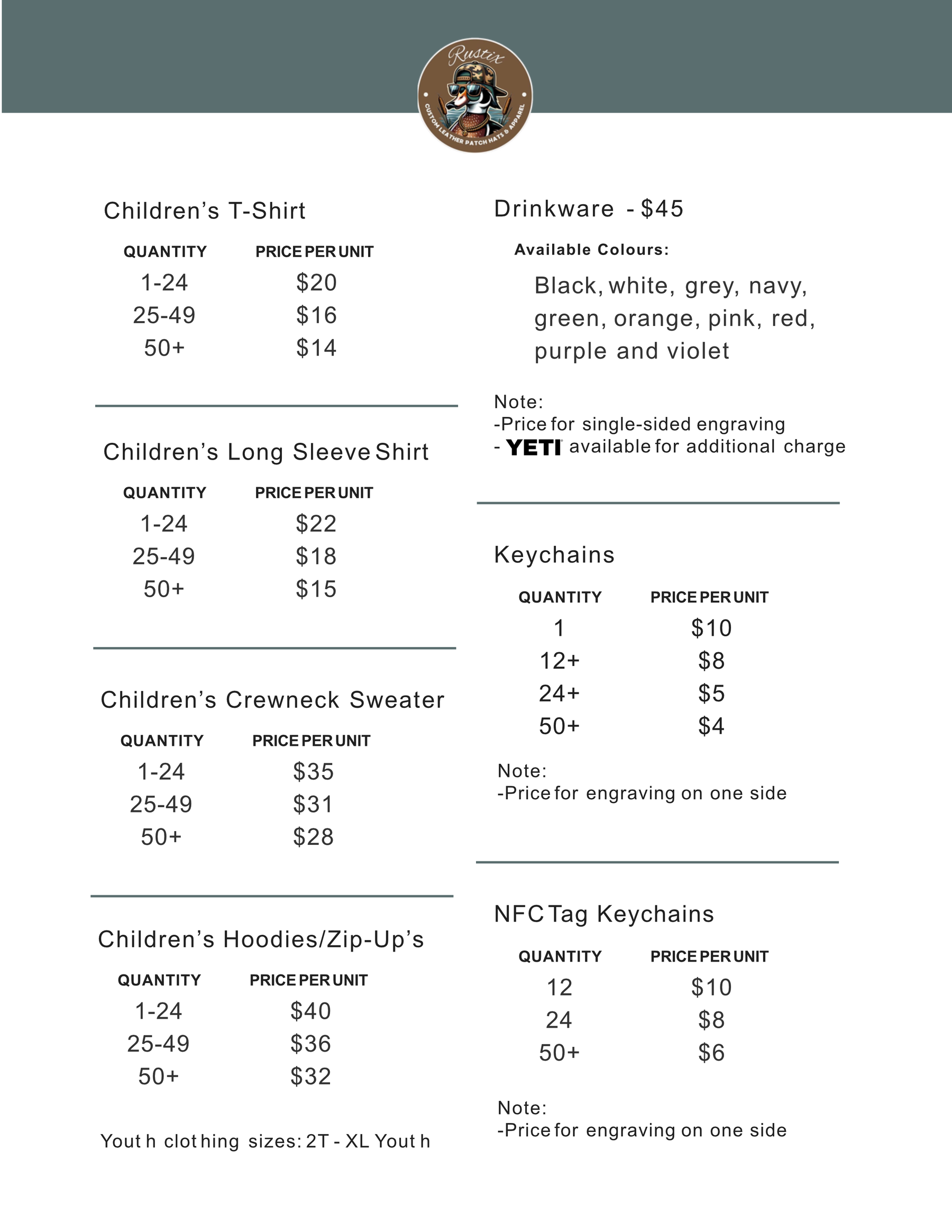 Kid's Clothing & Specialty Items